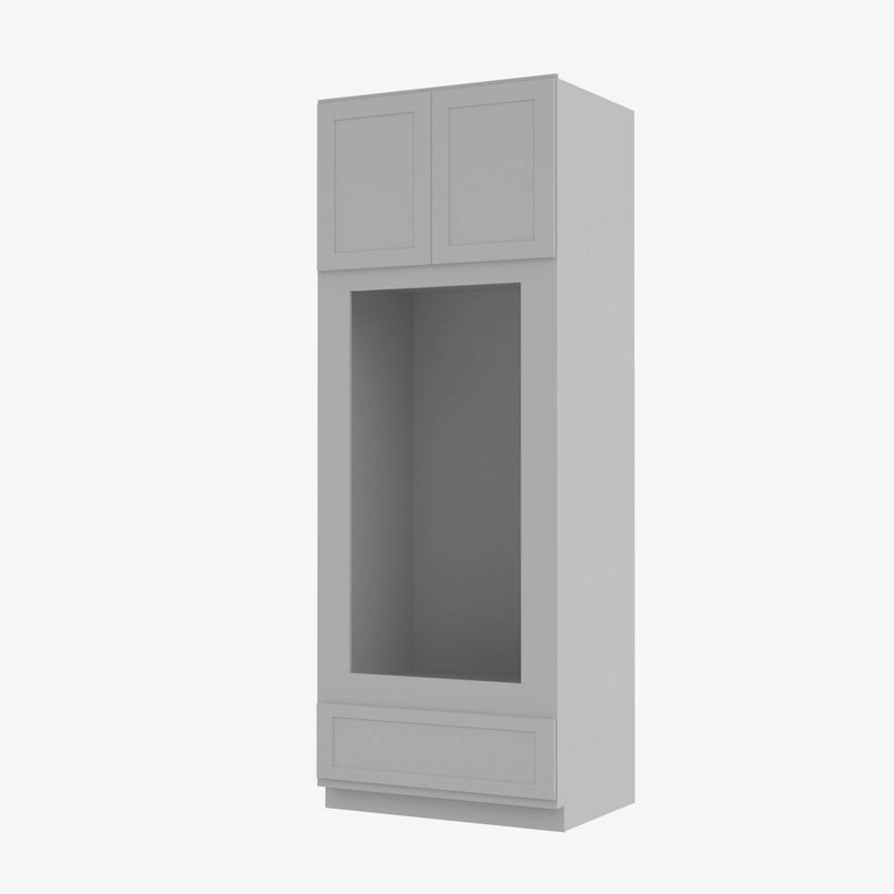 AB-OM3384B Double Door 33 Inch Tall Double Oven / Oven Microwave Cabinet | Lait Grey Shaker - image 2