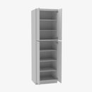 AB-WP2484B Four Door 24 Inch Tall Wall Pantry Cabinet with Butt Doors | Lait Grey Shaker - image 3
