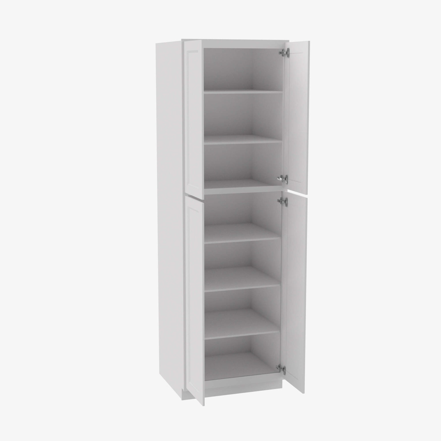 TW-WP3090B Four Door 30 Inch Tall Wall Pantry Cabinet with Butt Doors | Uptown White - image 4