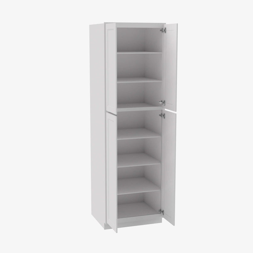 TW-WP3084B Four Door 30 Inch Tall Wall Pantry Cabinet with Butt Doors | Uptown White - image 4
