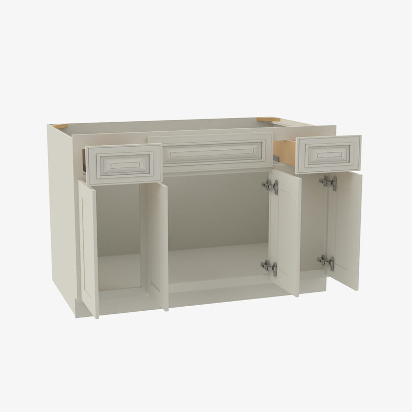 SL-S4821B12D-34-1/2 Double Door 48 Inch Sink Base Combo Vanity with Drawers | Signature Pearl - image 3