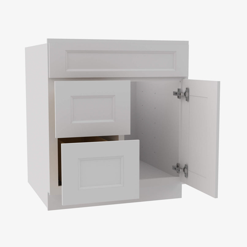 TW-S3021DL-34-1/2 Single Door Cabinets 30 Inch Combo Vanity with Left Drawer | Uptown White - image 4