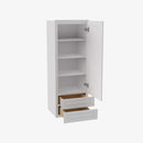 GW-W2D1848 Single Door Cabinets 18 Inch Wall Cabinet With 2 Built-In Drawers | Gramercy White - image 3