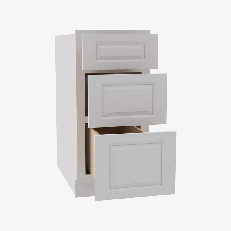 GW-DB15 3 15 Inch 3 Drawer Pack Base Cabinet | Gramercy White - image 3