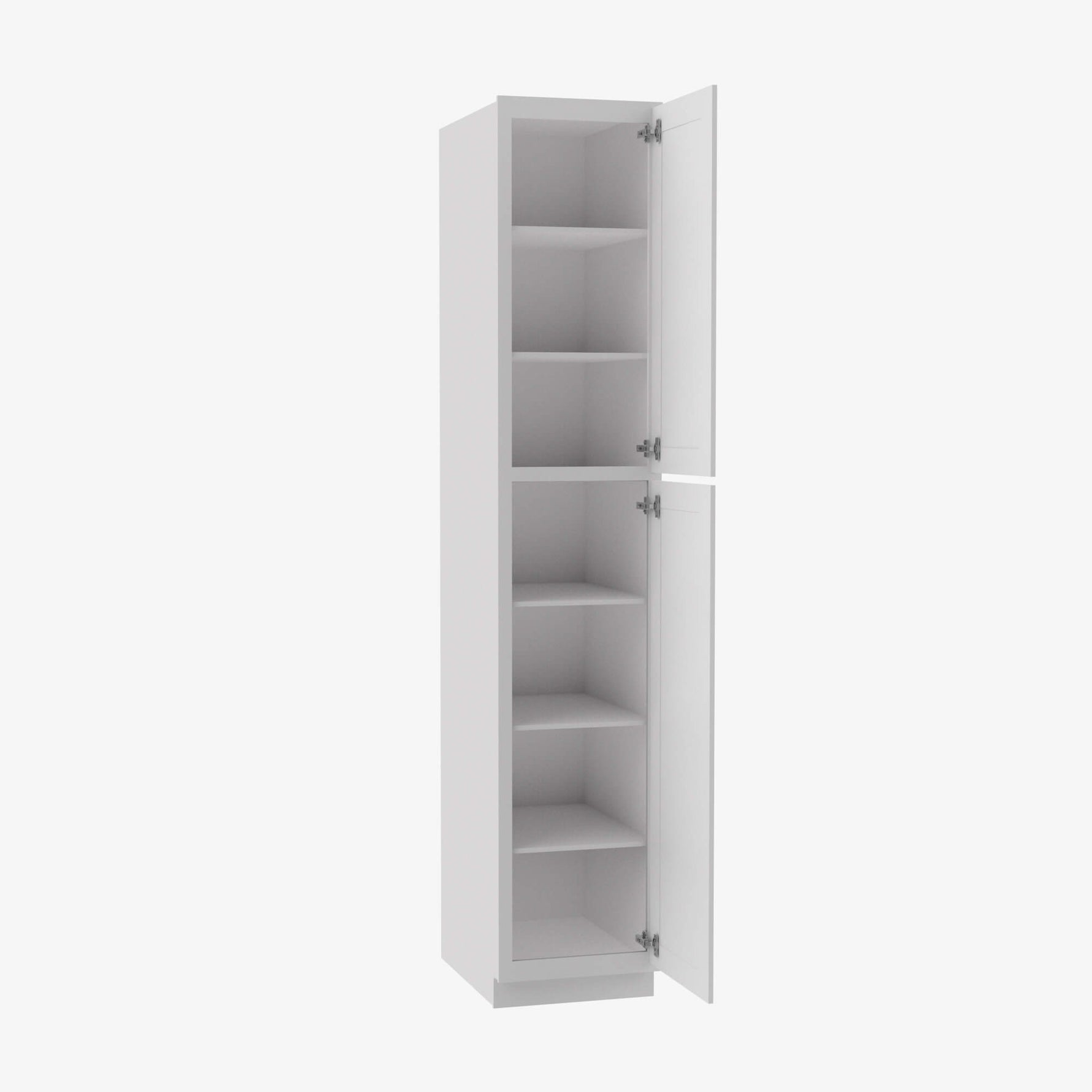 GW-WP1596 Double Door 15 Inch Tall Wall Pantry Cabinet | Gramercy White - image 3