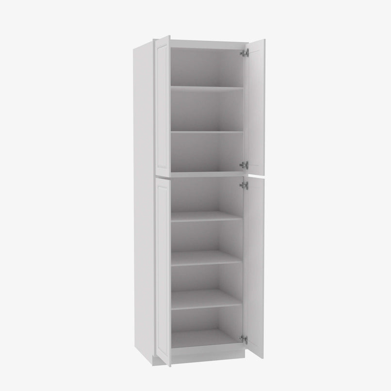 GW-WP2484B Four Door 24 Inch Tall Wall Pantry Cabinet with Butt Doors | Gramercy White - image 3