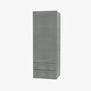 TG-W2D1860 Single Door Cabinets 18 Inch Wall Cabinet With 2 Built-In Drawers | Midtown Grey - image 2