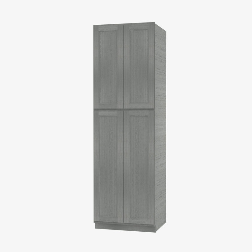 TG-WP2490B Four Door 24 Inch Tall Wall Pantry Cabinet with Butt Doors | Midtown Grey - image 2