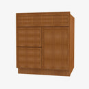 PR-S3021DL-34-1/2 Single Door Cabinets 30 Inch Combo Vanity with Left Drawer | Petit Brown - image 2