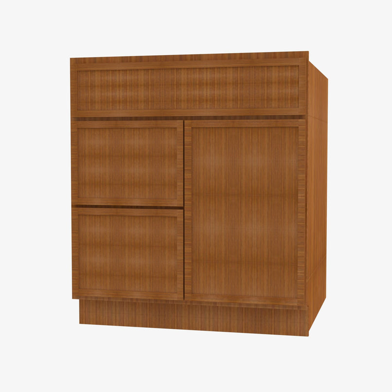 PR-S3021DL-34-1/2 Single Door Cabinets 30 Inch Combo Vanity with Left Drawer | Petit Brown - image 2