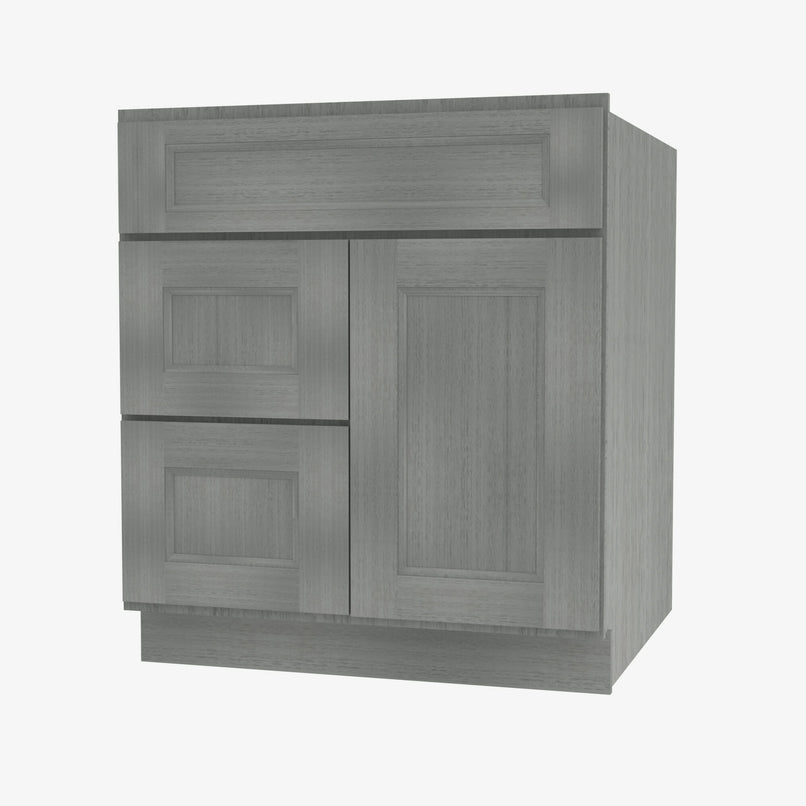 TG-S3021DL-34-1/2 Single Door Cabinets 30 Inch Combo Vanity with Left Drawer | Midtown Grey - image 2