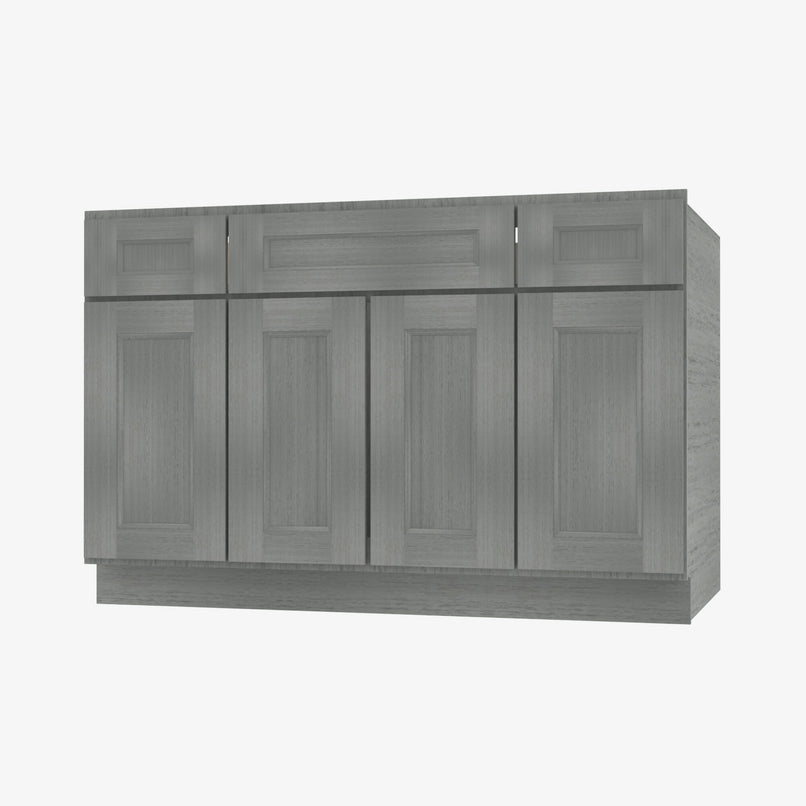 TG-S4821B12D-34-1/2 Double Door 48 Inch Sink Base Combo Vanity with Drawers | Midtown Grey - image 2