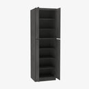 TS-WP2484B Four Door 24 Inch Tall Wall Pantry Cabinet with Butt Doors | Townsquare Grey - image 2
