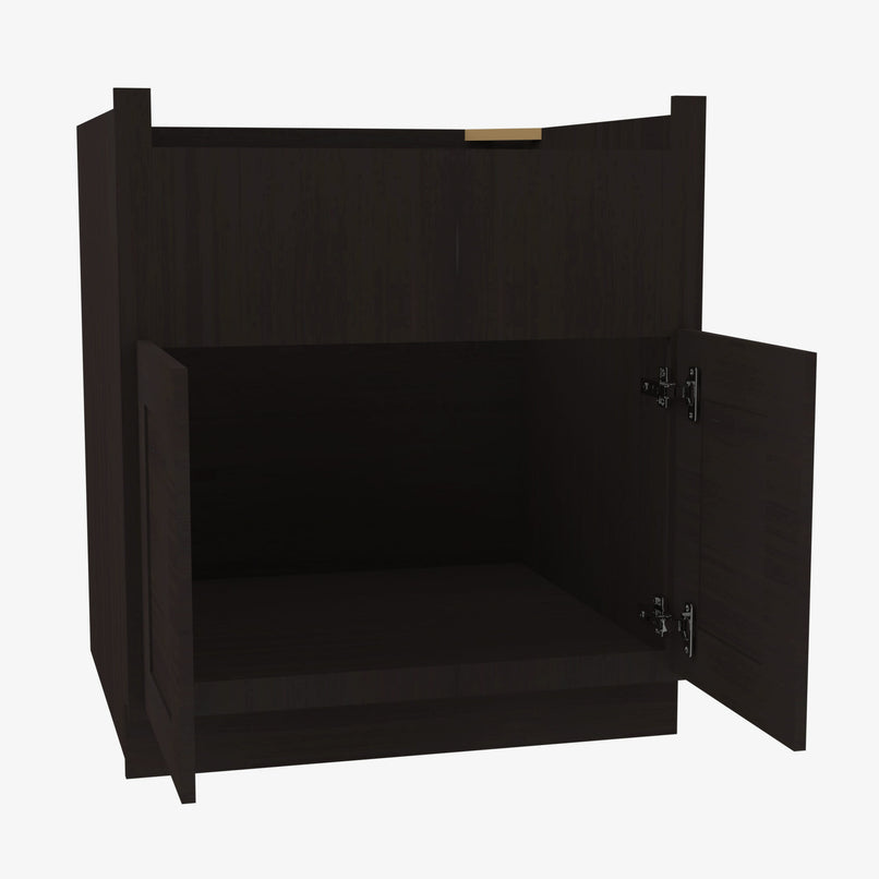 AA-FSB36B Double Door 36 Inch Farmhouse Sink Base Cabinet | Blaze Black Shaker - image 2