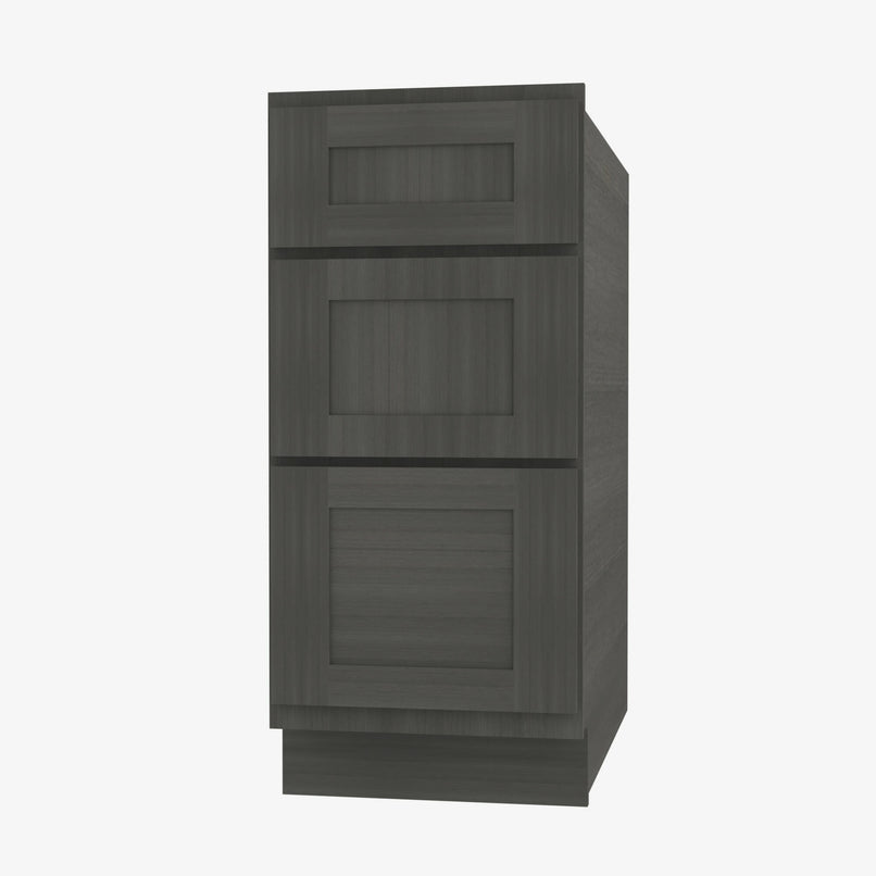 AG-DB36 3 36 Inch 3 Drawer Pack Base Cabinet | Greystone Shaker - image 2