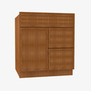 PR-S3621BDR-34-1/2 Double Door 36 Inch Sink Base Combo Vanity with Right Drawer | Petit Brown - image 2