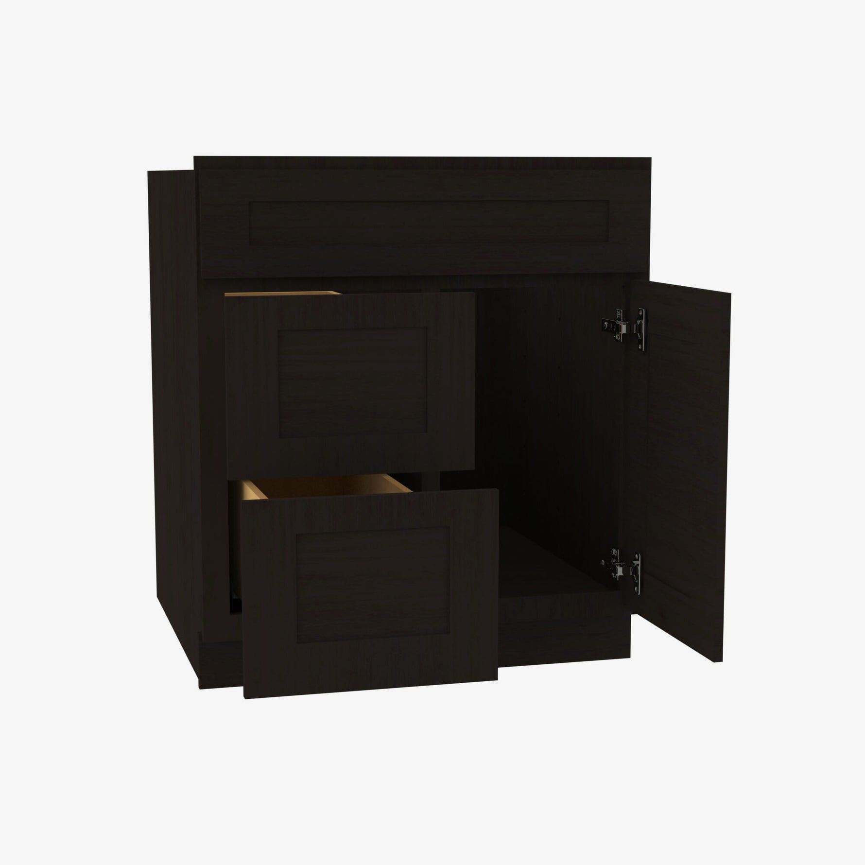 AG-S3021DL-34-1/2 Single Door Cabinets 30 Inch Combo Vanity with Left Drawer | Greystone Shaker - image 2
