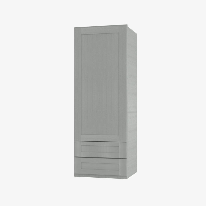 AN-W2D1860 Single Door Cabinets 18 Inch Wall Cabinet With 2 Built-In Drawers | Nova Light Grey Shaker - image 2