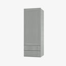 AN-W2D1848 Single Door Cabinets 18 Inch Wall Cabinet With 2 Built-In Drawers | Nova Light Grey Shaker - image 2