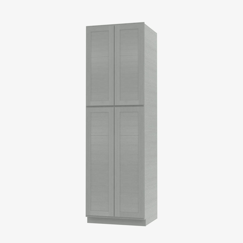 AN-WP2496B Four Door 24 Inch Tall Wall Pantry Cabinet with Butt Doors | Nova Light Grey Shaker - image 2
