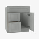 AN-S3621BDL-34-1/2 Double Door 36 Inch Sink Base Combo Vanity with Left Drawer | Nova Light Grey Shaker - image 2