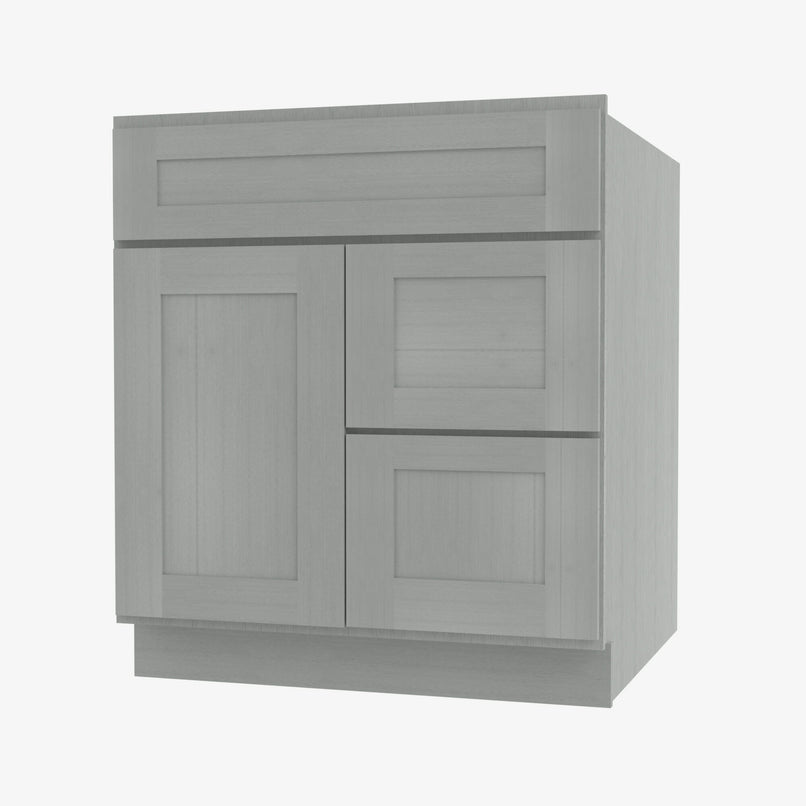 AN-S3621BDR-34-1/2 Double Door 36 Inch Sink Base Combo Vanity with Right Drawer | Nova Light Grey Shaker - image 2