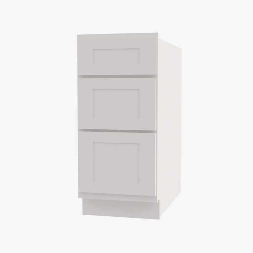 VW-DB12 3 12 Inch 3 Drawer Pack Base Cabinet | Rio Vista White Shaker - image 2