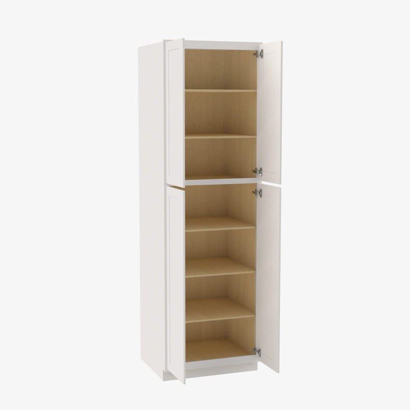VW-WP2490B Four Door 24 Inch Tall Wall Pantry Cabinet with Butt Doors | Rio Vista White Shaker - image 2