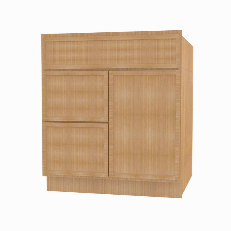 PS-S3021DL-34-1/2 Single Door Cabinets 30 Inch Combo Vanity with Left Drawer | Petit Sand - image 2