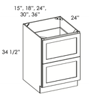 AZ-2DB24 2 24 Inch 2 Drawer Pack Base Cabinet | Champagne Maple Shaker - image 1