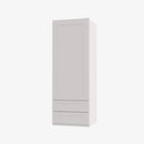 AW-W2D1848 Single Door Cabinets 18 Inch Wall Cabinet With 2 Built-In Drawers | Ice White Shaker - image 1