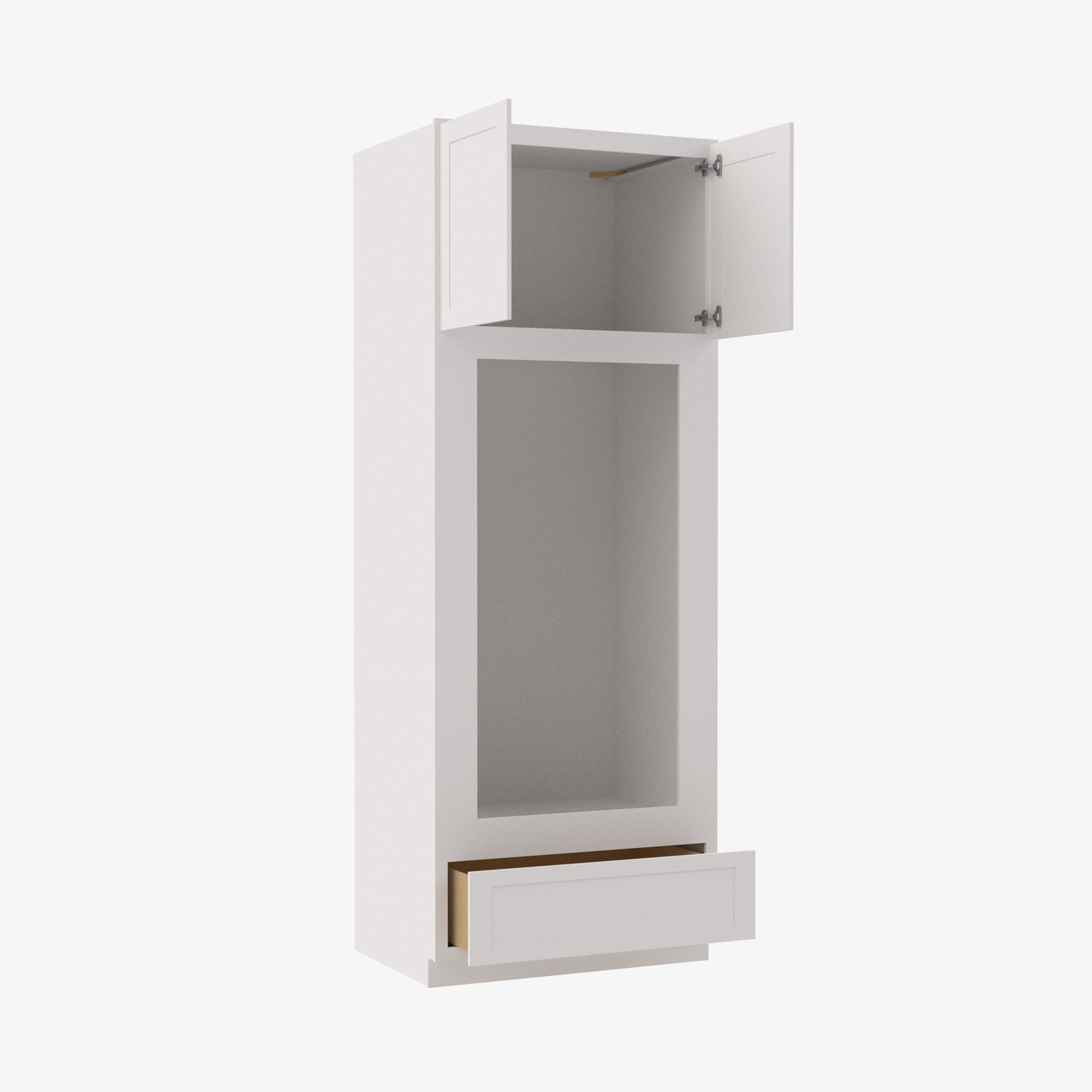 AZ-OM3396B Double Door 33 Inch Tall Double Oven / Oven Microwave Cabinet | Forevermark Champagne Maple Shaker
