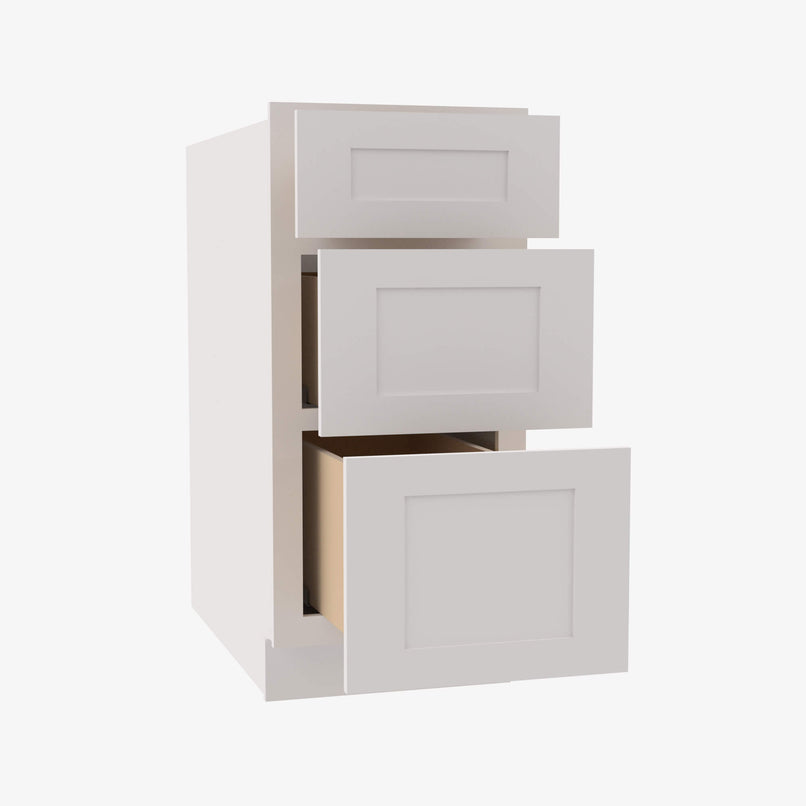 AW-DB18 3 18 Inch 3 Drawer Pack Base Cabinet | Ice White Shaker - image 3