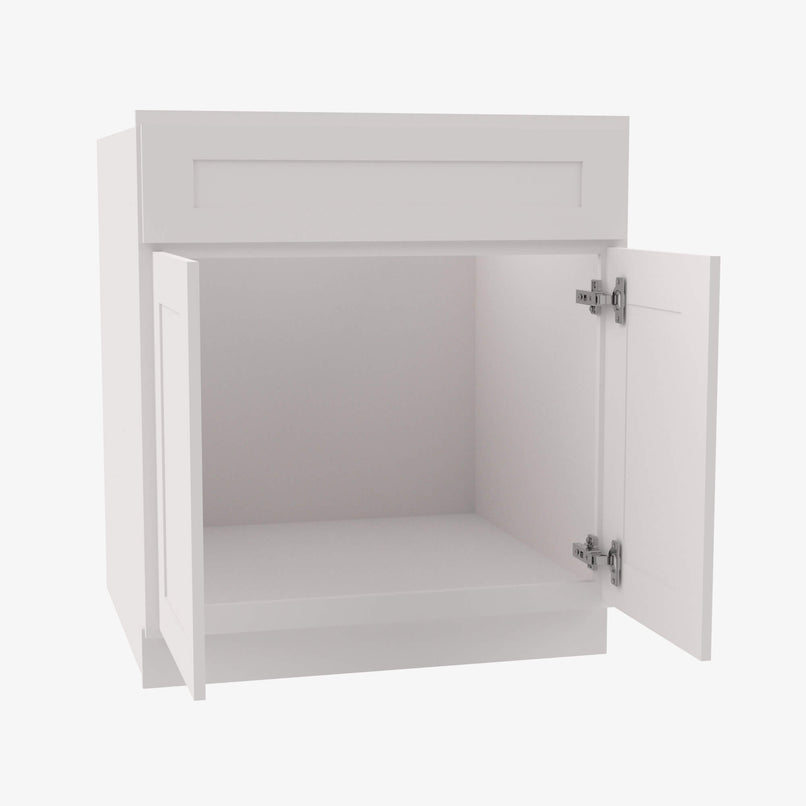 AW-S3021B-34-1/2 Double Door 30 Inch Sink Base Vanity with Drawers | Ice White Shaker - image 3