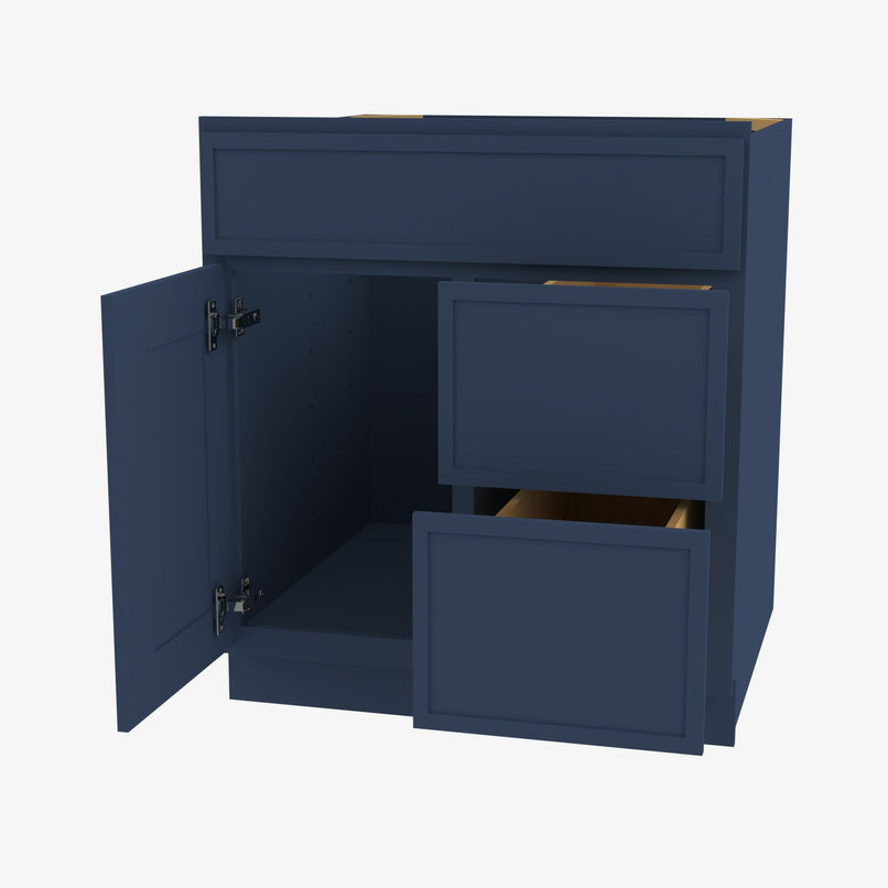 PD-S3621BDR-34-1/2 Double Door 36 Inch Sink Base Combo Vanity with Right Drawer | Petit Blue - image 3