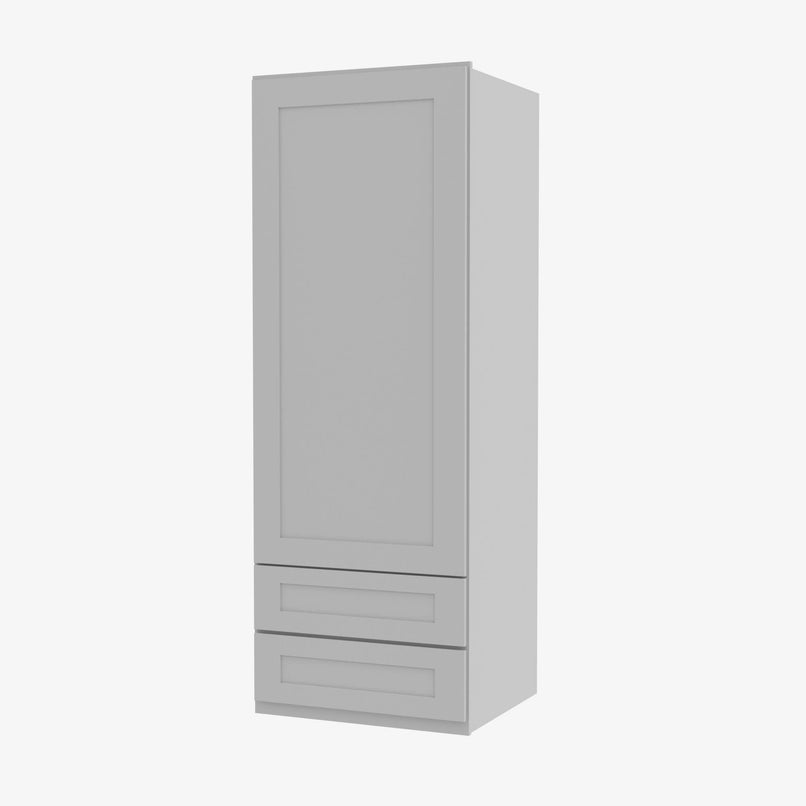 AB-W2D1854 Single Door Cabinets 18 Inch Wall Cabinet With 2 Built-In Drawers | Lait Grey Shaker - image 2