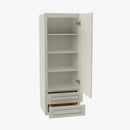 SL-W2D1854 Single Door Cabinets 18 Inch Wall Cabinet With 2 Built-In Drawers | Signature Pearl - image 3