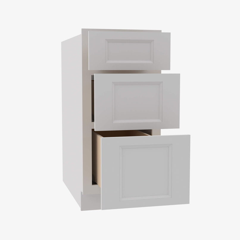 TW-DB18 3 18 Inch 3 Drawer Pack Base Cabinet | Uptown White - image 3