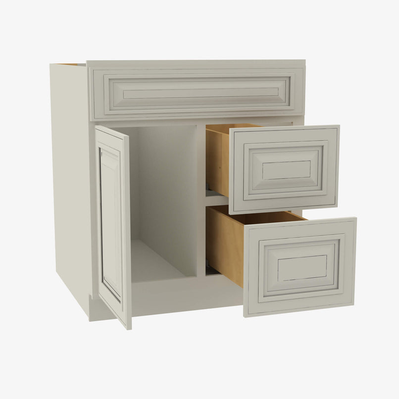 SL-S3621BDR-34-1/2 Double Door 36 Inch Sink Base Combo Vanity with Right Drawer | Signature Pearl - image 3