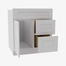 TW-S3621BDR-34-1/2 Double Door 36 Inch Sink Base Combo Vanity with Right Drawer | Uptown White - image 3