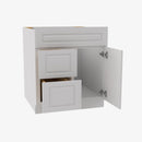 GW-S3021DR-34-1/2 Single Door Cabinets 30 Inch Combo Vanity with Right Drawer | Gramercy White - image 3