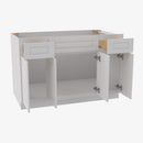 GW-S4821B12D-34-1/2 Double Door 48 Inch Sink Base Combo Vanity with Drawers | Gramercy White - image 3