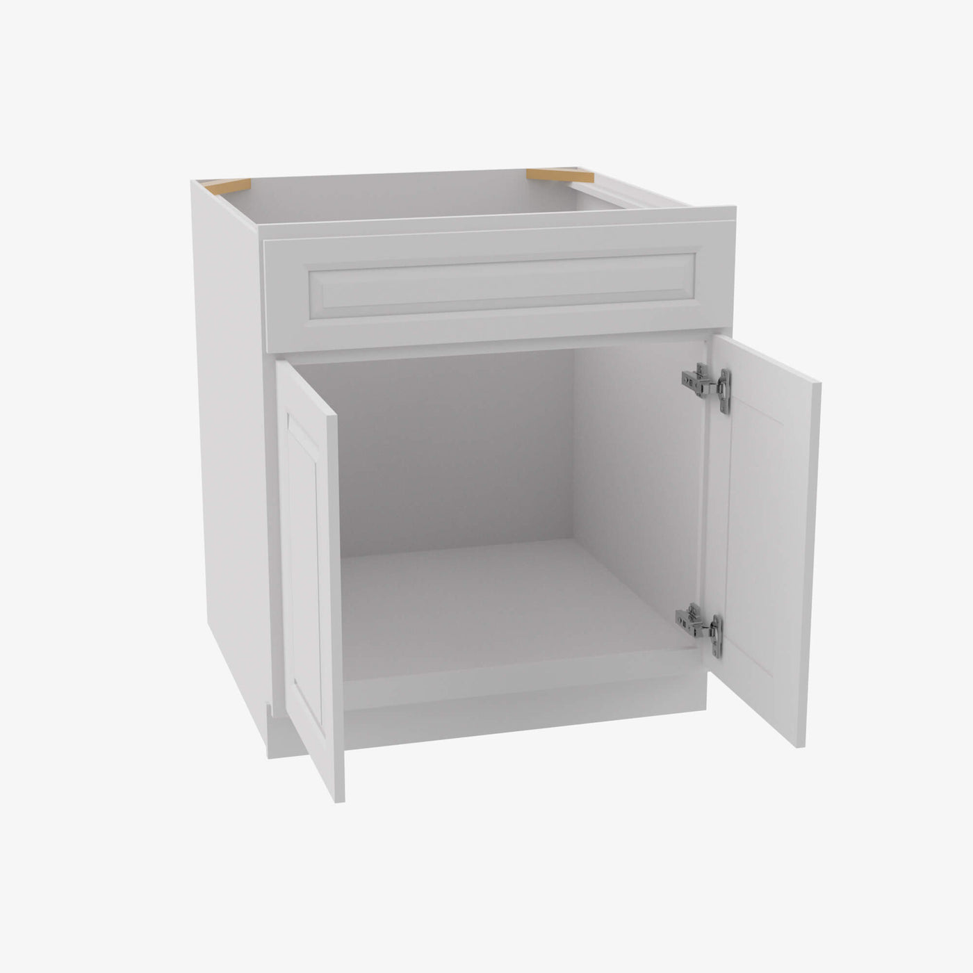 GW-S3021B-34-1/2 Double Door 30 Inch Sink Base Vanity with Drawers | Gramercy White