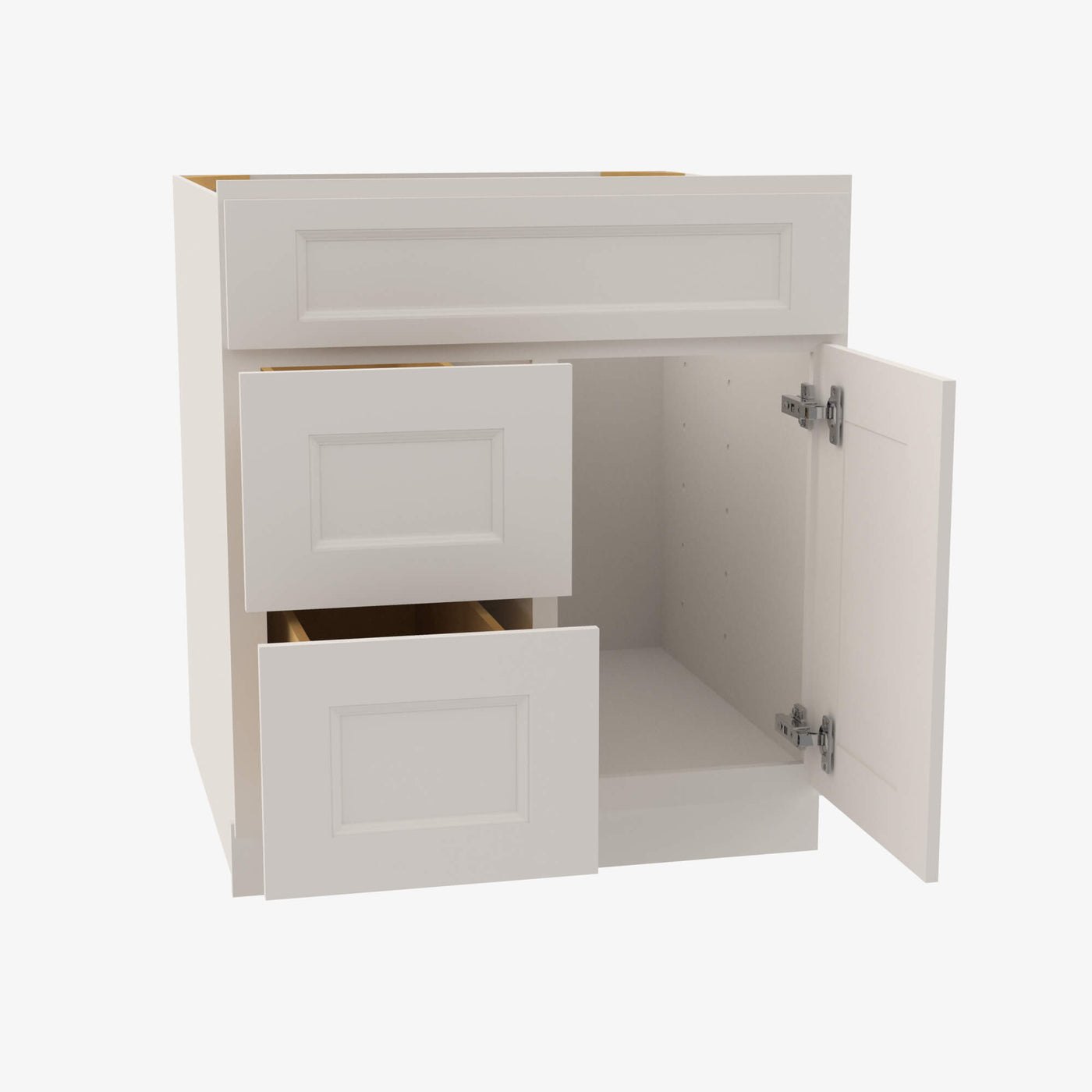 TQ-S3021DL-34-1/2 Single Door Cabinets 30 Inch Combo Vanity with Left Drawer | Townplace Crema