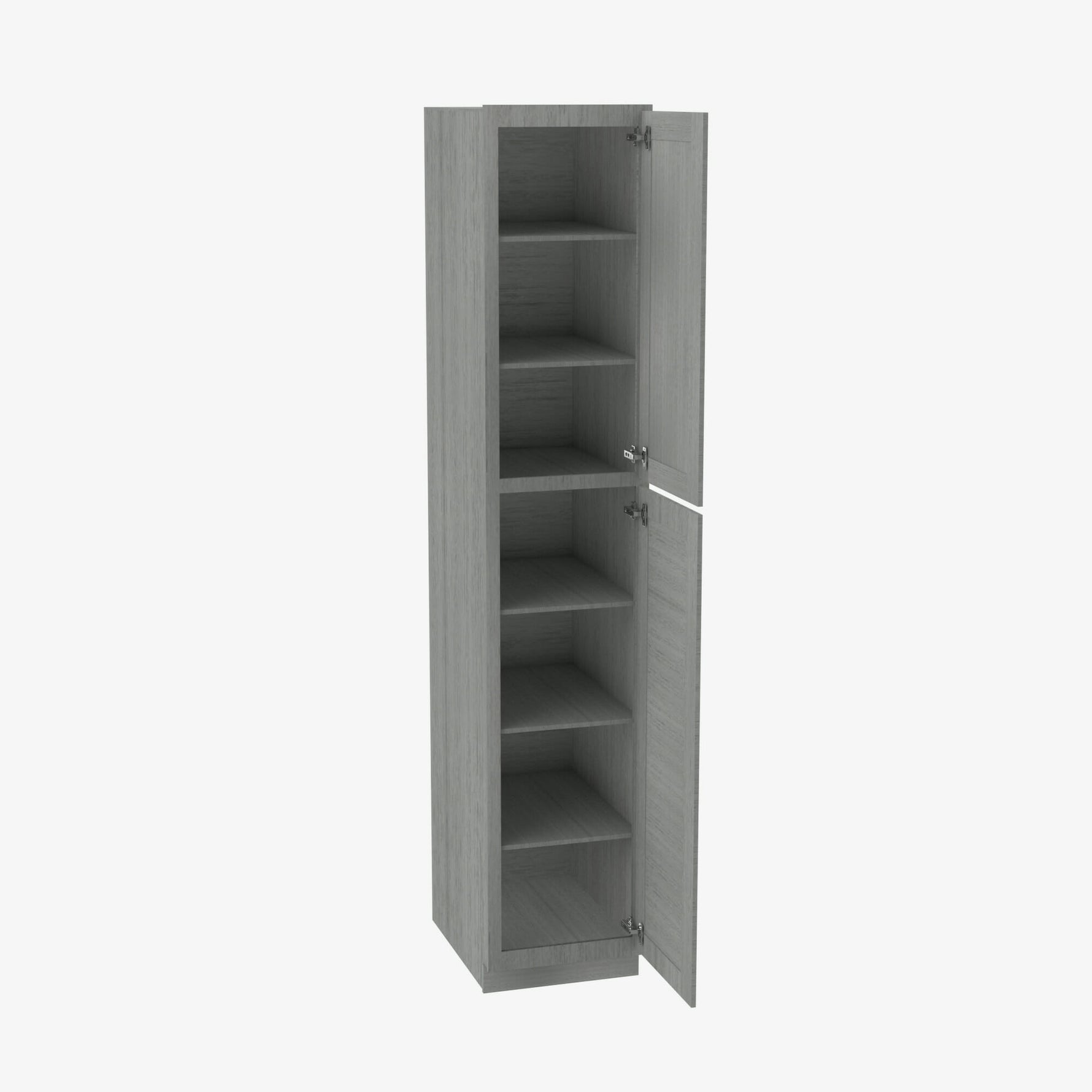 TG-WP1584 Double Door 15 Inch Tall Wall Pantry Cabinet | Midtown Grey - image 3