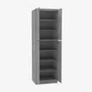 TG-WP2484B Four Door 24 Inch Tall Wall Pantry Cabinet with Butt Doors | Midtown Grey - image 3