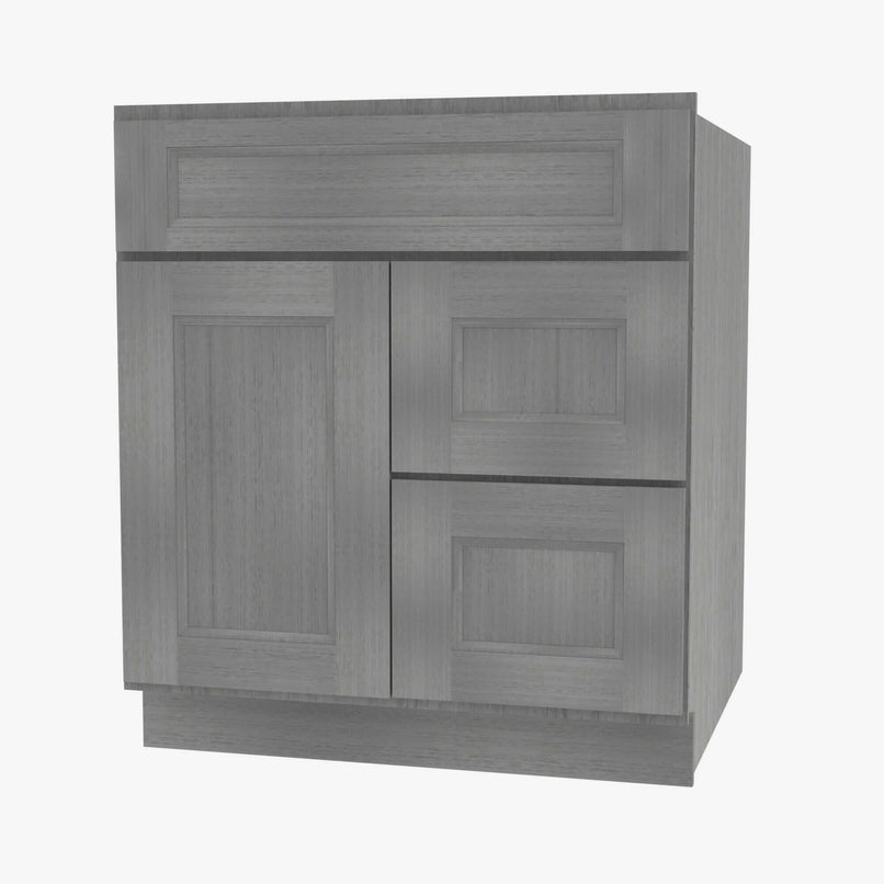 TG-S3621BDR-34-1/2 Double Door 36 Inch Sink Base Combo Vanity with Right Drawer | Midtown Grey - image 3