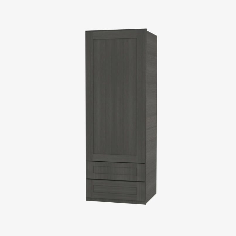 AG-W2D1860 Single Door Cabinets 18 Inch Wall Cabinet With 2 Built-In Drawers | Greystone Shaker - image 3