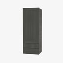 AG-W2D1848 Single Door Cabinets 18 Inch Wall Cabinet With 2 Built-In Drawers | Greystone Shaker - image 3