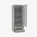 AN-W2D1860 Single Door Cabinets 18 Inch Wall Cabinet With 2 Built-In Drawers | Nova Light Grey Shaker - image 3
